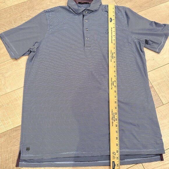 GREYSON MENS XL DRI FIT GOLF POLO SHORT SLEEVE SHIRT BLUE STRIPE - Picture 4 of 8